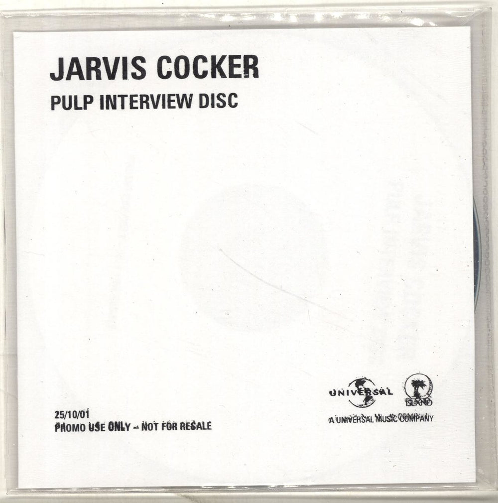 Pulp Pulp Interview Disc UK Promo CD-R acetate CDR