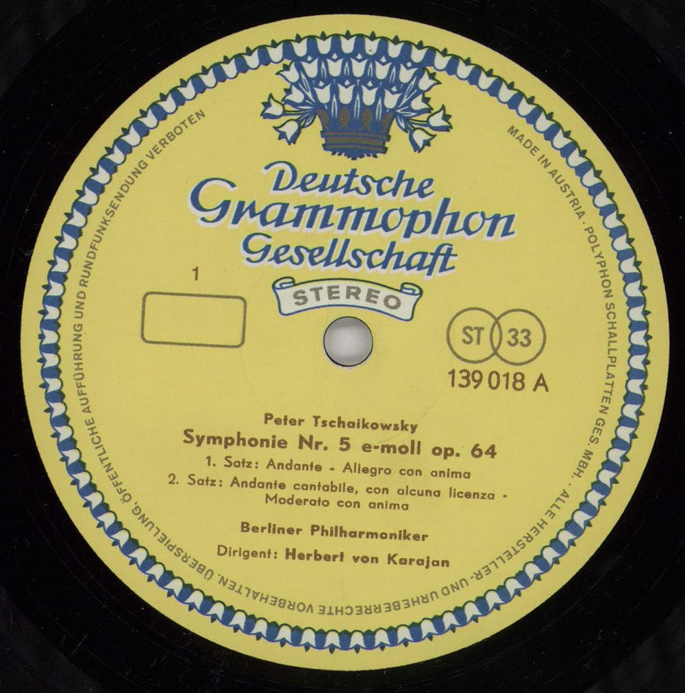 Pyotr Ilyich Tchaikovsky Symphony No. 5 in E Minor UK vinyl LP album (LP record) T3NLPSY760864