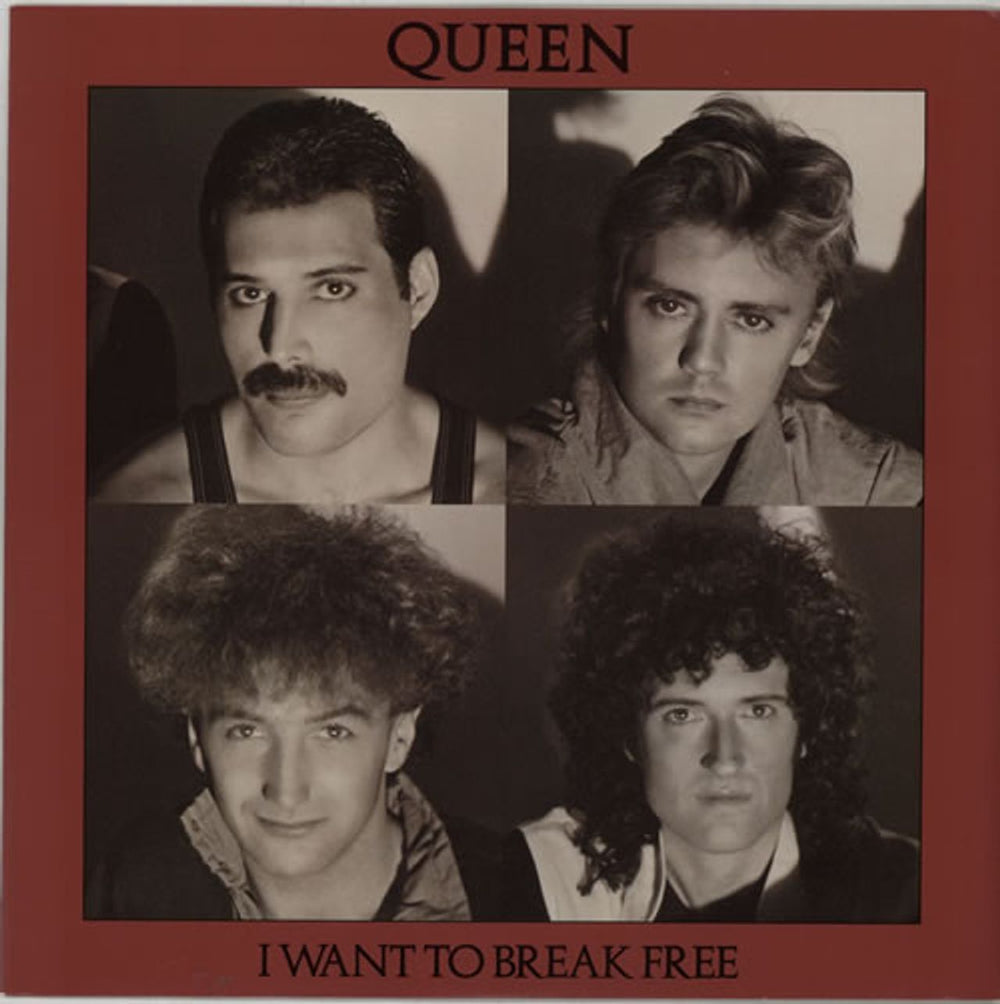 Queen I Want To Break Free - Red Bordered Sleeve/Black text UK 12" vinyl single (12 inch record / Maxi-single) 12QUEEN2