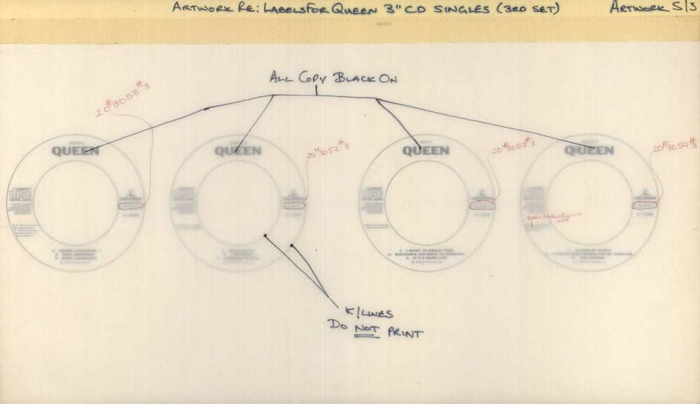 Queen The Queen 3" CD Single Labels QUECD9-QUECD12 UK artwork QUEARTH719185