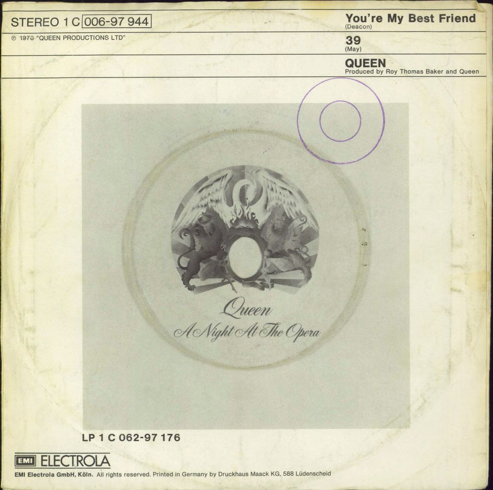 Queen You're My Best Friend - WOC German 7" vinyl single (7 inch record / 45)