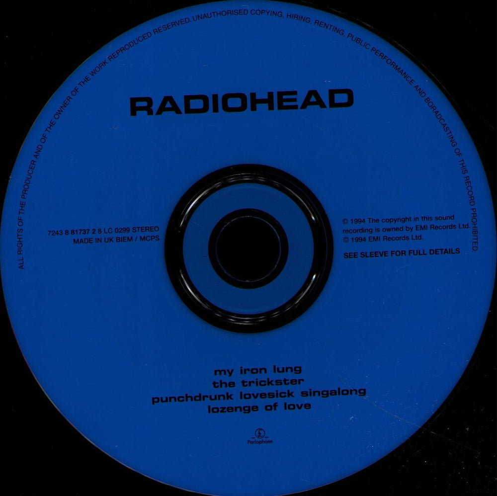 Radiohead My Iron Lung EP - CD1 Reissue UK CD single (CD5 / 5") R-HC5MY350204