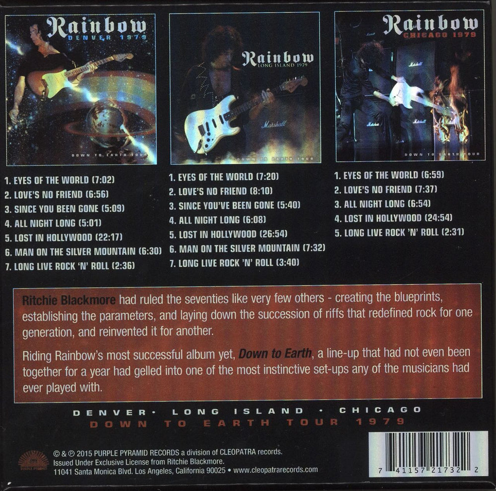 Rainbow Down To Earth Tour US CD Album Box Set 741157217322