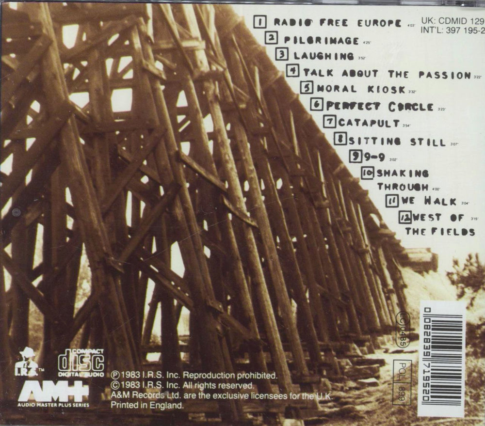 REM Murmur UK CD album (CDLP) 082839719520