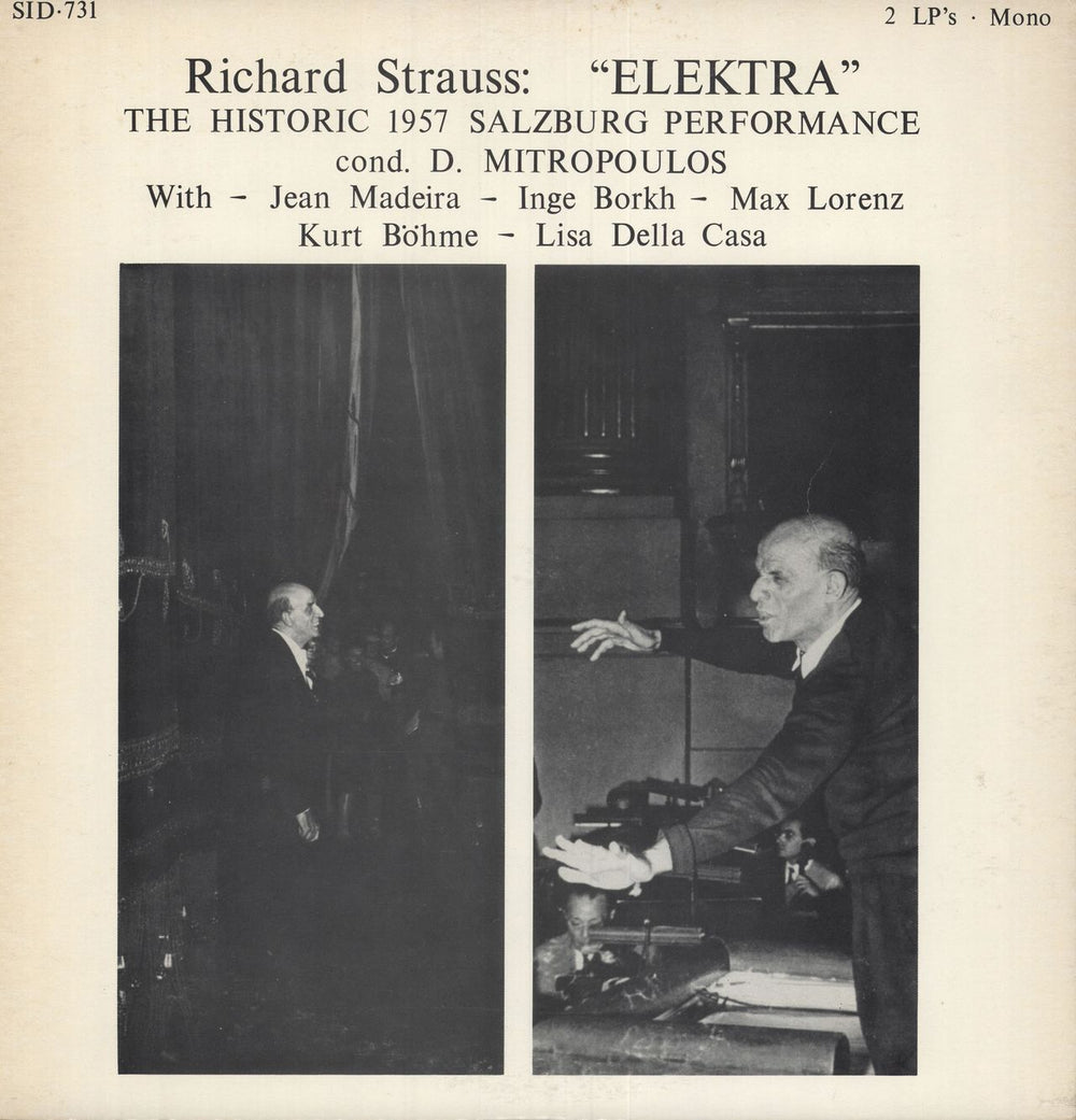 Richard Strauss Richard Strauss: Elektra UK 2-LP vinyl record set (Double LP Album) SID-731