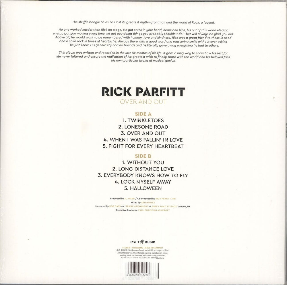 Rick Parfitt Over And Out - Blue Vinyl + Bonus 7" - Sealed German vinyl LP album (LP record) YLCLPOV736123