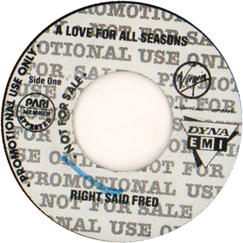 Right Said Fred A Love For All Seasons Philippino Promo 7" vinyl single (7 inch record / 45)