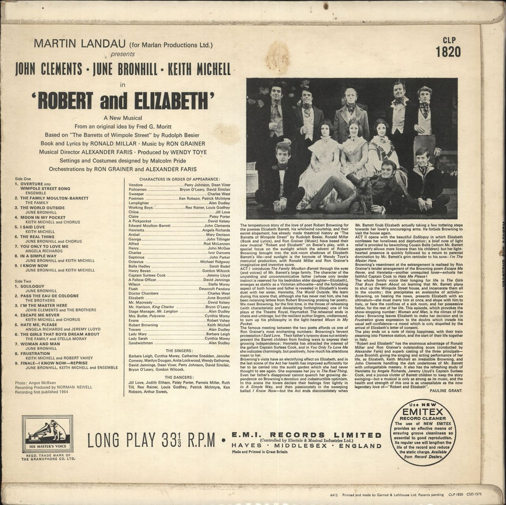 Ron Grainer Robert And Elizabeth UK vinyl LP album (LP record)