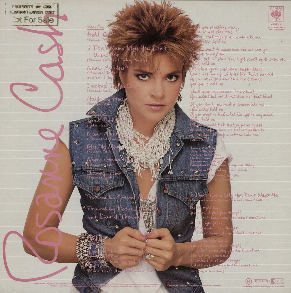 Rosanne Cash Rhythm And Romance - Promo Stamped UK vinyl LP album (LP record)