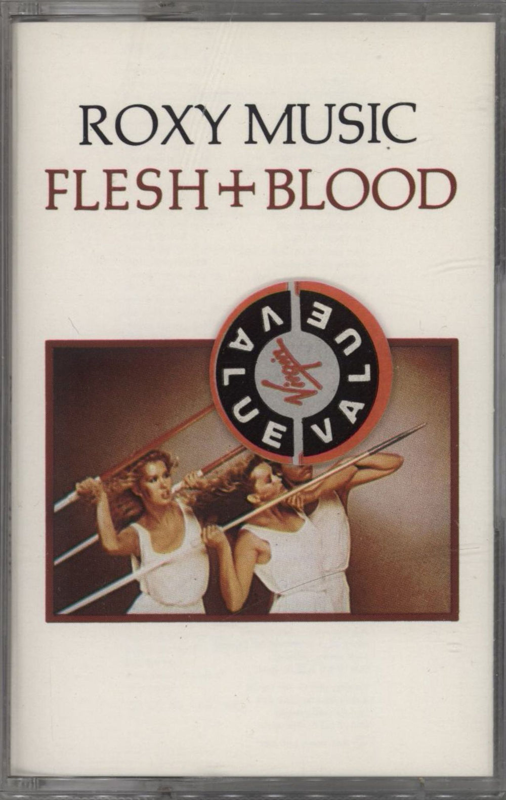 Roxy Music Flesh + Blood - Promo Stickered UK cassette album EGMC46