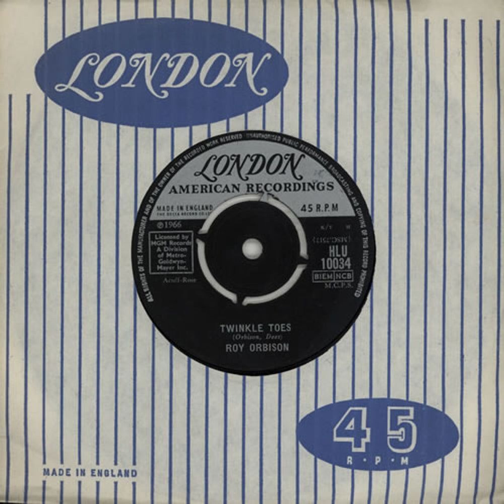 Roy Orbison Twinkle Toes - 2nd UK 7" vinyl single (7 inch record / 45) HLU10034