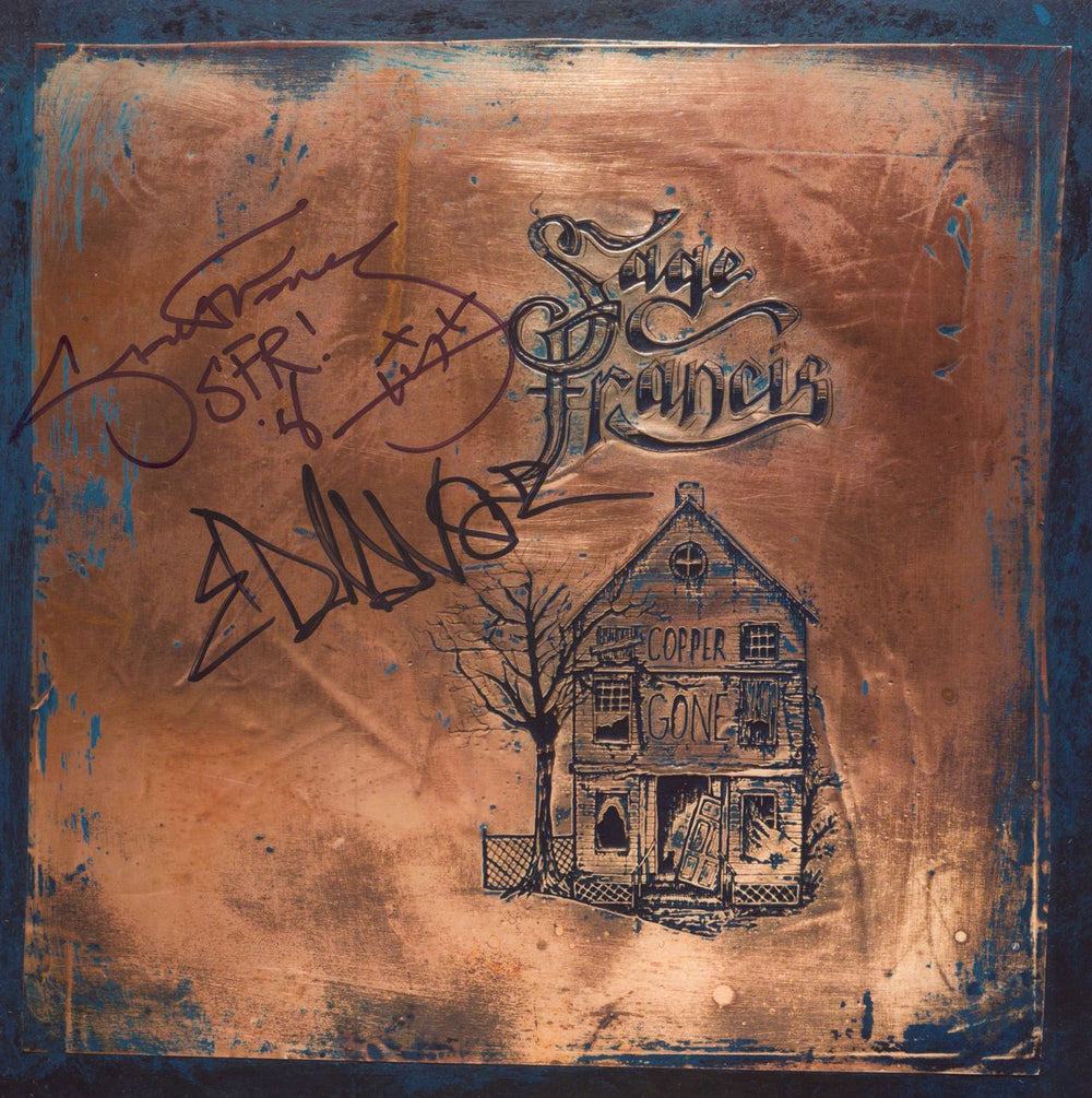 Sage Francis Copper Gone - 180gm Gold Vinyl + Autographed UK 2-LP vinyl record set (Double LP Album) SDR009LP