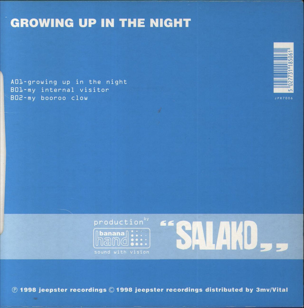 Salako Growing Up In The Night UK 7" vinyl single (7 inch record / 45) 5027731185061