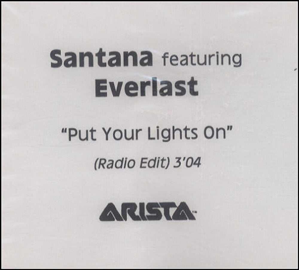 Santana Put Your Lights On UK Promo CD-R acetate CD ACETATE