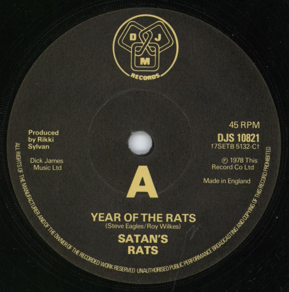 Satan's Rats Year Of The Rats UK 7" vinyl single (7 inch record / 45) YFW07YE444983