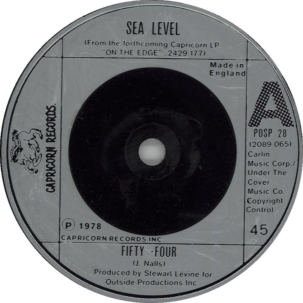 Sea Level Fifty Four UK 7" vinyl single (7 inch record / 45) POSP28