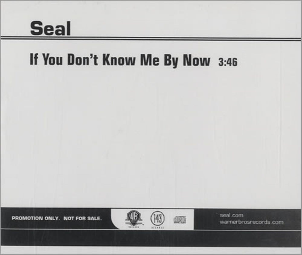 Seal If You Don't Know Me By Now US Promo CD single (CD5 / 5") PRO-CDR-517946