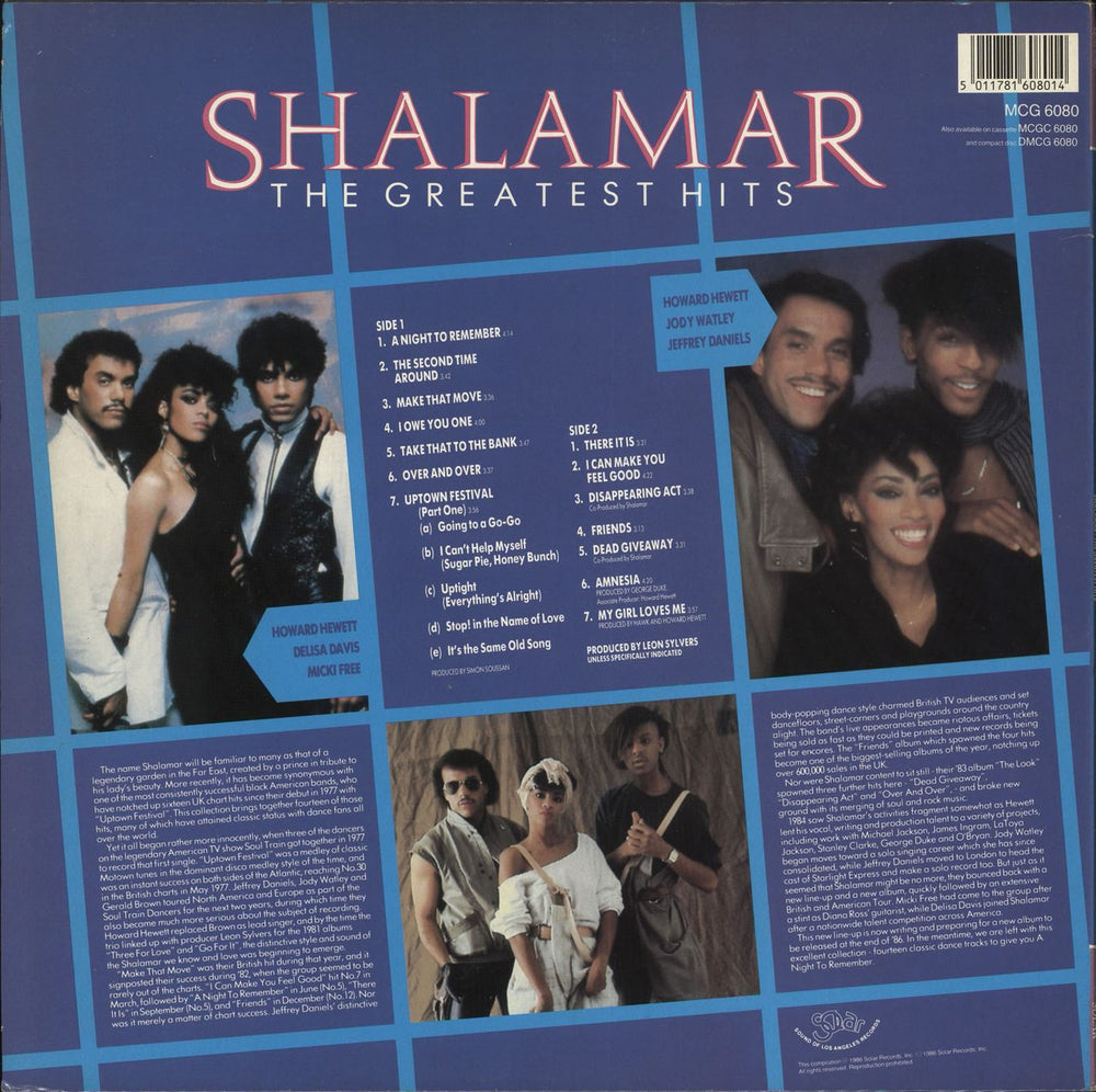 Shalamar The Greatest Hits UK vinyl LP album (LP record) 5011781608014