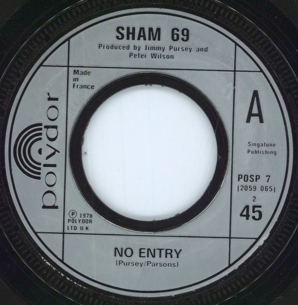 Sham 69 Hurry Up, Harry - Wide UK 7" vinyl single (7 inch record / 45)