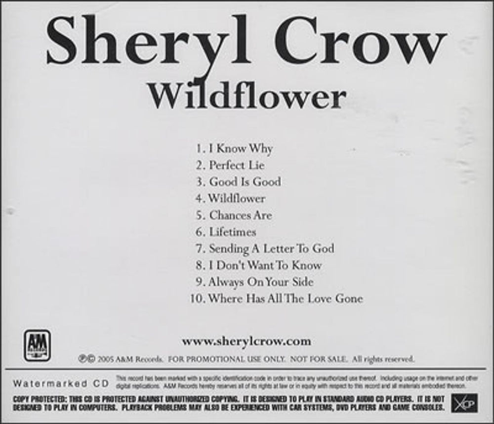 Sheryl Crow Wildflower US CD-R acetate SCWCRWI367528