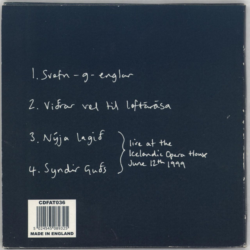 Sigur Ros Svefn-G-Englar - 2nd + Press Release UK CD single (CD5 / 5") SIUC5SV712483