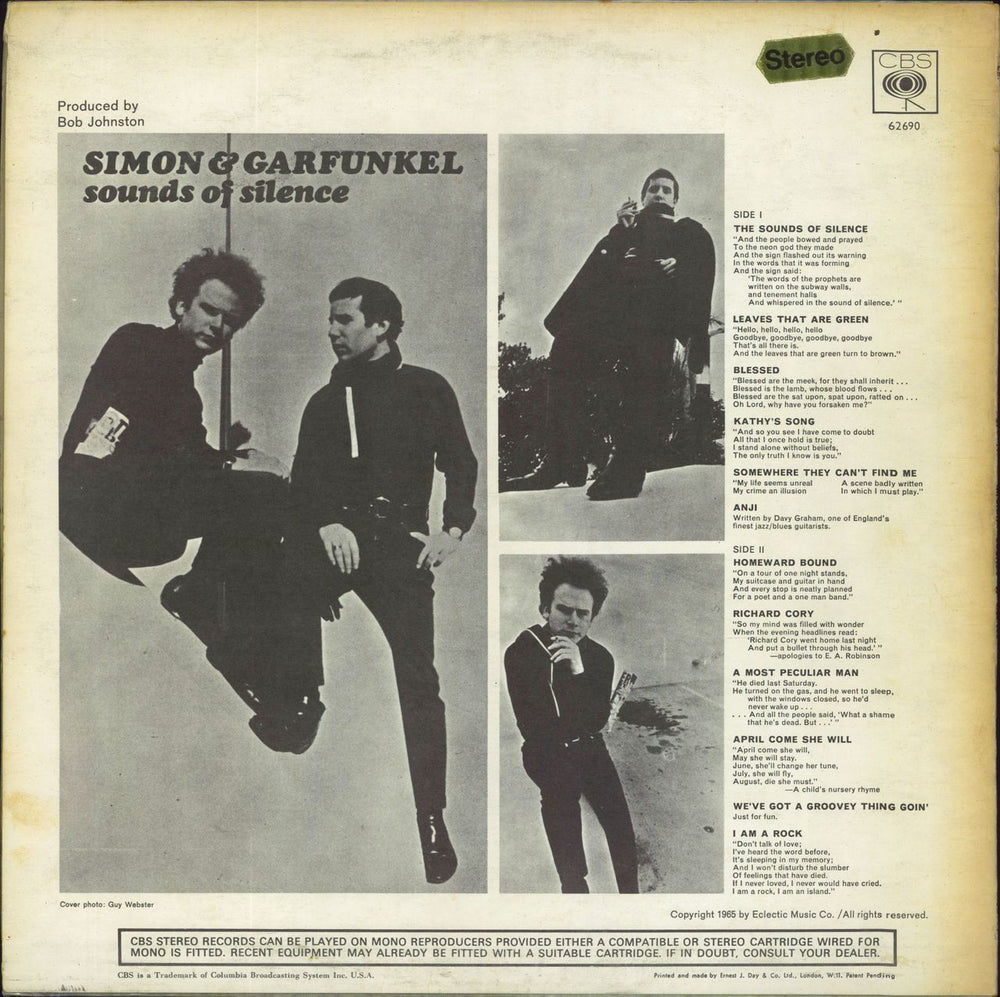 Simon & Garfunkel Sounds Of Silence - 2nd UK vinyl LP album (LP record)