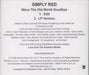 Simply Red Wave The Old World Goodbye US Promo CD single (CD5 / 5") REDC5WA147122