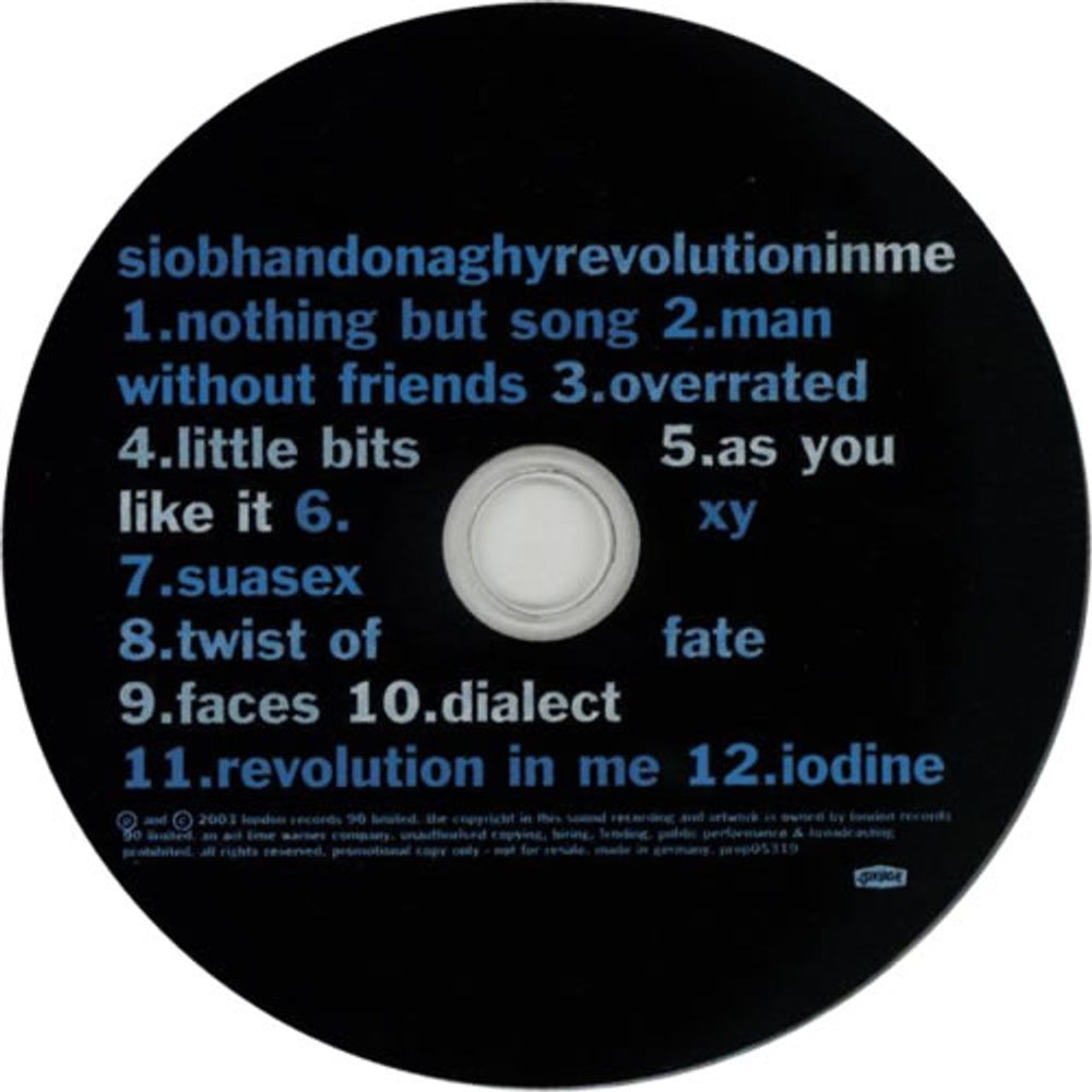 Siobhan Donaghy Revolution In Me UK Promo CD album (CDLP) IOBCDRE259276