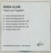 Soda Club Keep Love Together UK Promo CD-R acetate CD-R