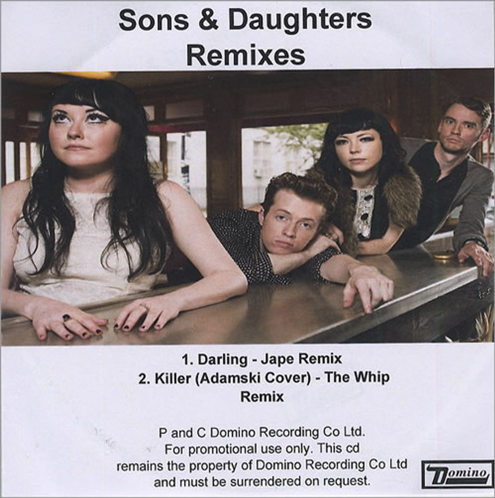 Sons And Daughters Remixes UK Promo CD-R acetate CD-R ACETATE