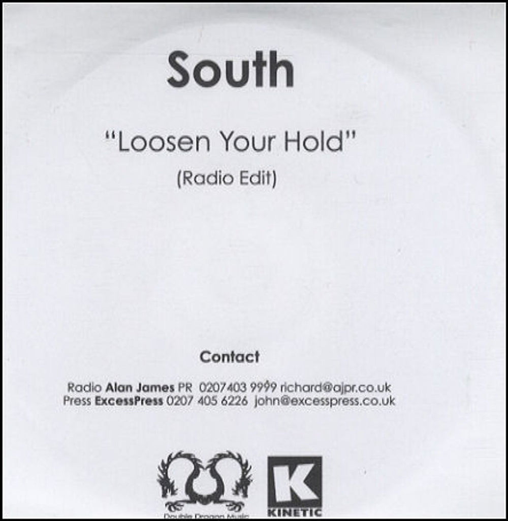 South Loosen Your Hold UK Promo CD-R acetate CD-R ACETATE