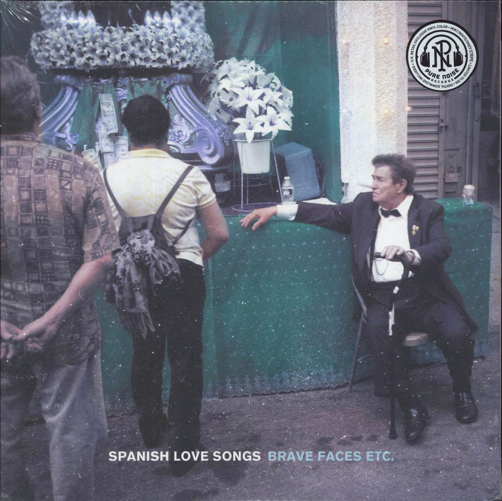 Spanish Love Songs Brave Faces Etc - Mint, White, Grey Striped Vinyl UK 2-LP vinyl record set (Double LP Album) PNE327