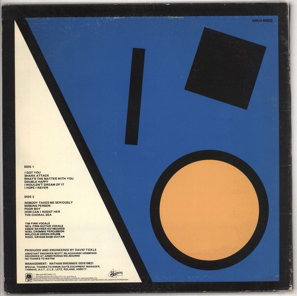 Split Enz True Colours - Laser Etched - Blue p/s - EX UK vinyl LP album (LP record)