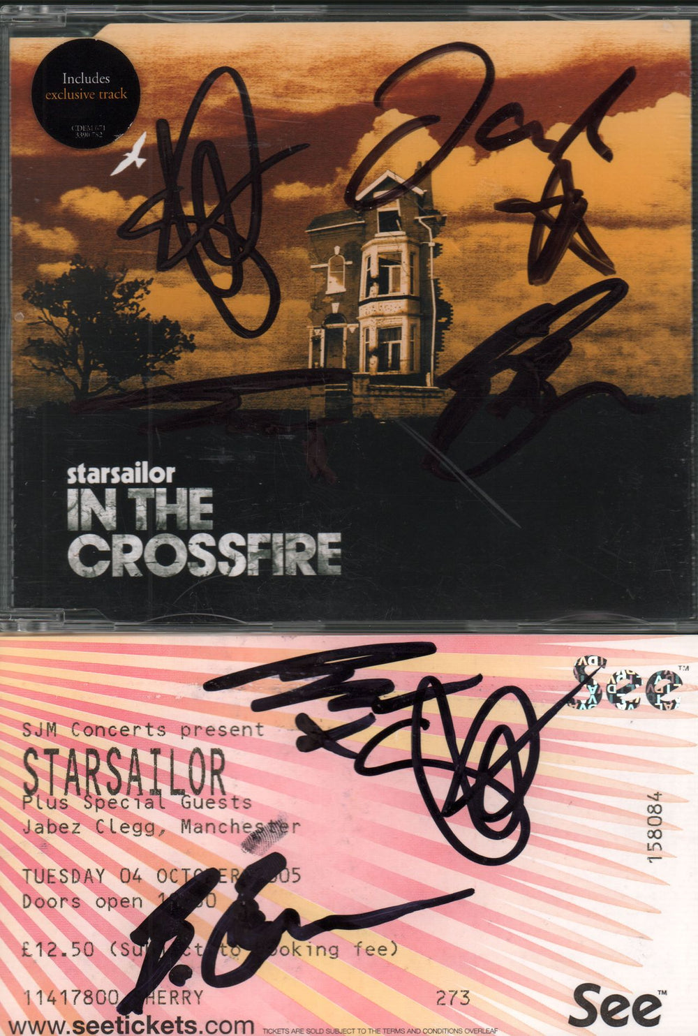 Starsailor In The Crossfire - Autographed UK CD single (CD5 / 5") CDEM671