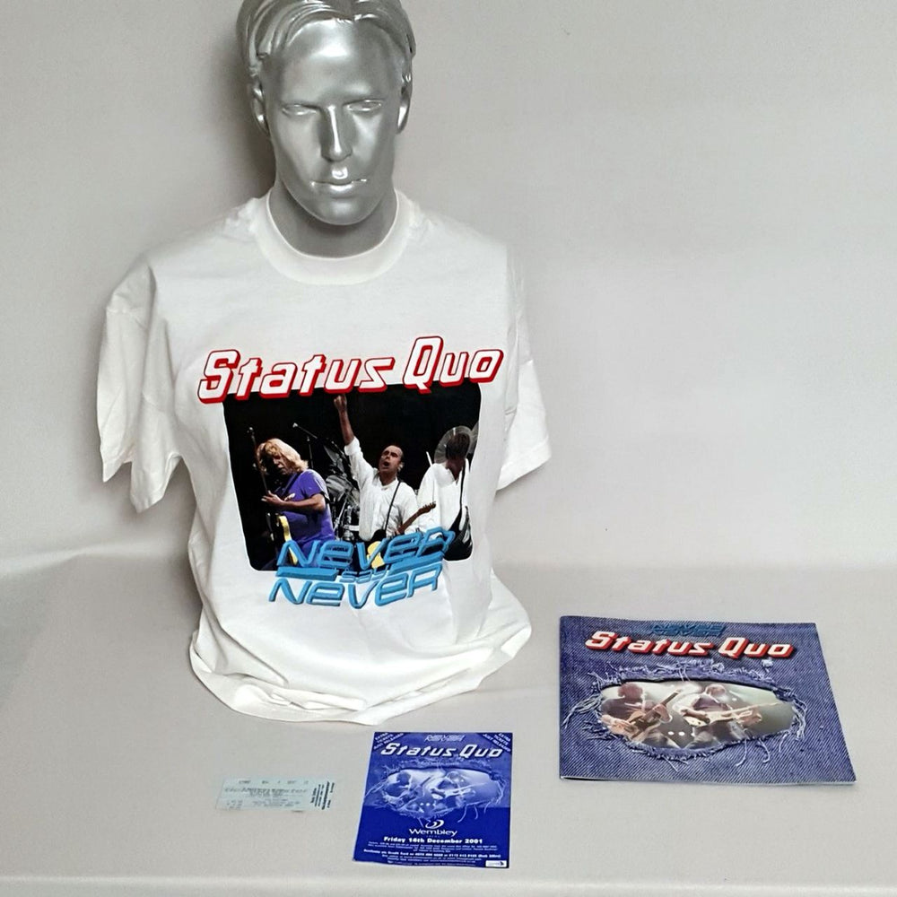 Status Quo Never Say Never + Ticket Stub, Flyer & T-Shirt UK tour programme TOUR PROGRAMME