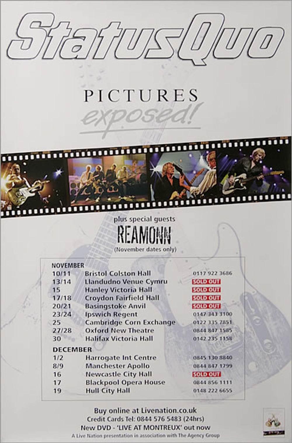 Status Quo Pictures Exposed! Tour UK Promo poster PROMO POSTER