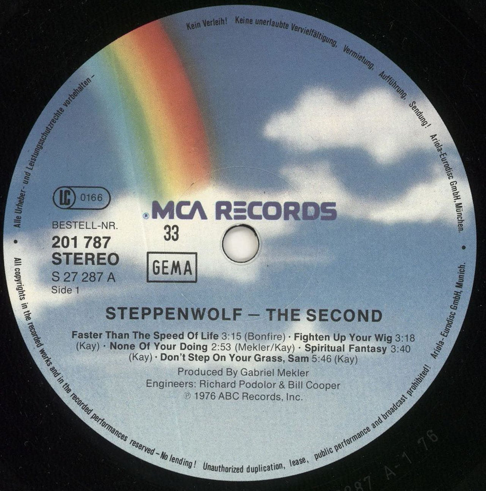 Steppenwolf The Second German vinyl LP album (LP record) SPPLPTH724845