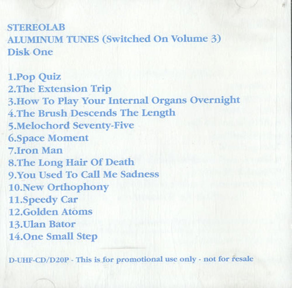 Stereolab Aluminium Tunes (Switched On Volume 3) UK Promo 2 CD album set (Double CD) D-UHF-CD/D20/21P