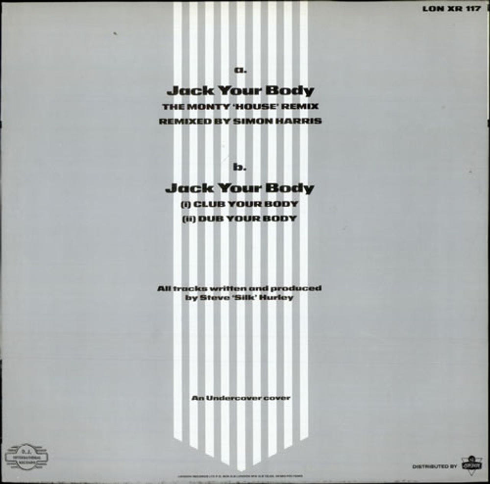 Steve Silk Hurley Jack Your Body - Monty House Remix UK 12" vinyl single (12 inch record / Maxi-single) SSH12JA116068