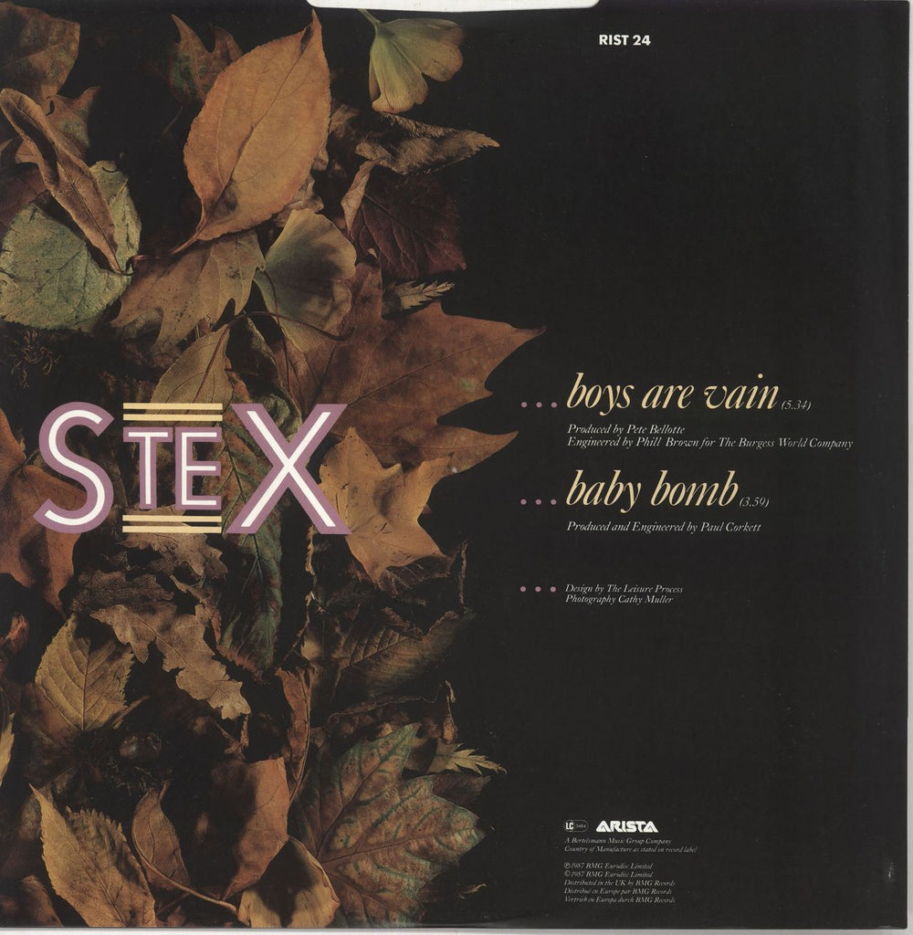 Stex Boys Are Vain UK 12" vinyl single (12 inch record / Maxi-single)