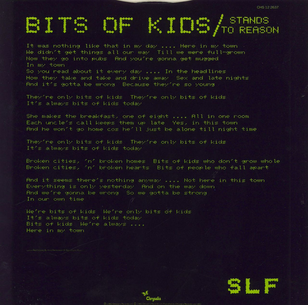 Stiff Little Fingers Bits Of Kids UK 12" vinyl single (12 inch record / Maxi-single)