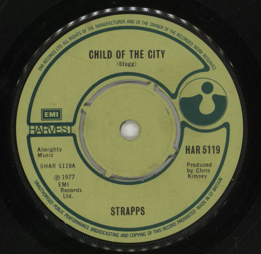 Strapps Child Of The City UK 7" vinyl single (7 inch record / 45) HAR5119