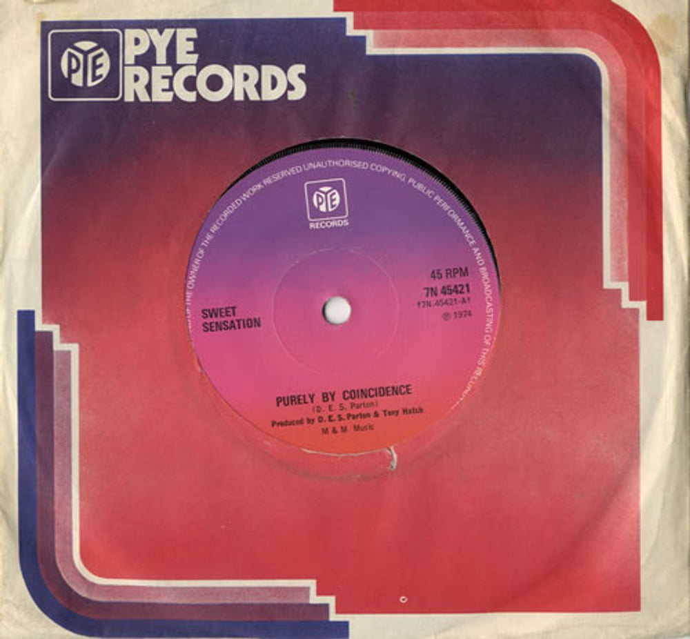 Sweet Sensation Purely By Coincidence - Solid UK 7" vinyl single (7 inch record / 45) 7N45421