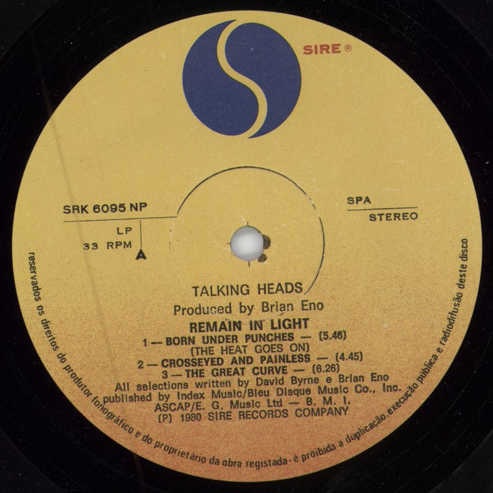 Talking Heads Remain In Light + Insert Portugese vinyl LP album (LP record) TALLPRE782428