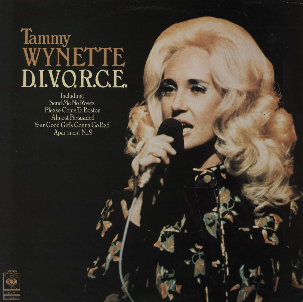 Tammy Wynette D.I.V.O.R.C.E. UK vinyl LP album (LP record) 31676