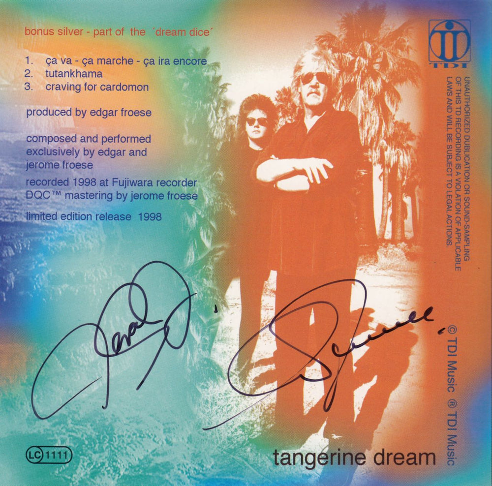 Tangerine Dream Dream Dice: The TDI Collection Vol. One + Signed 