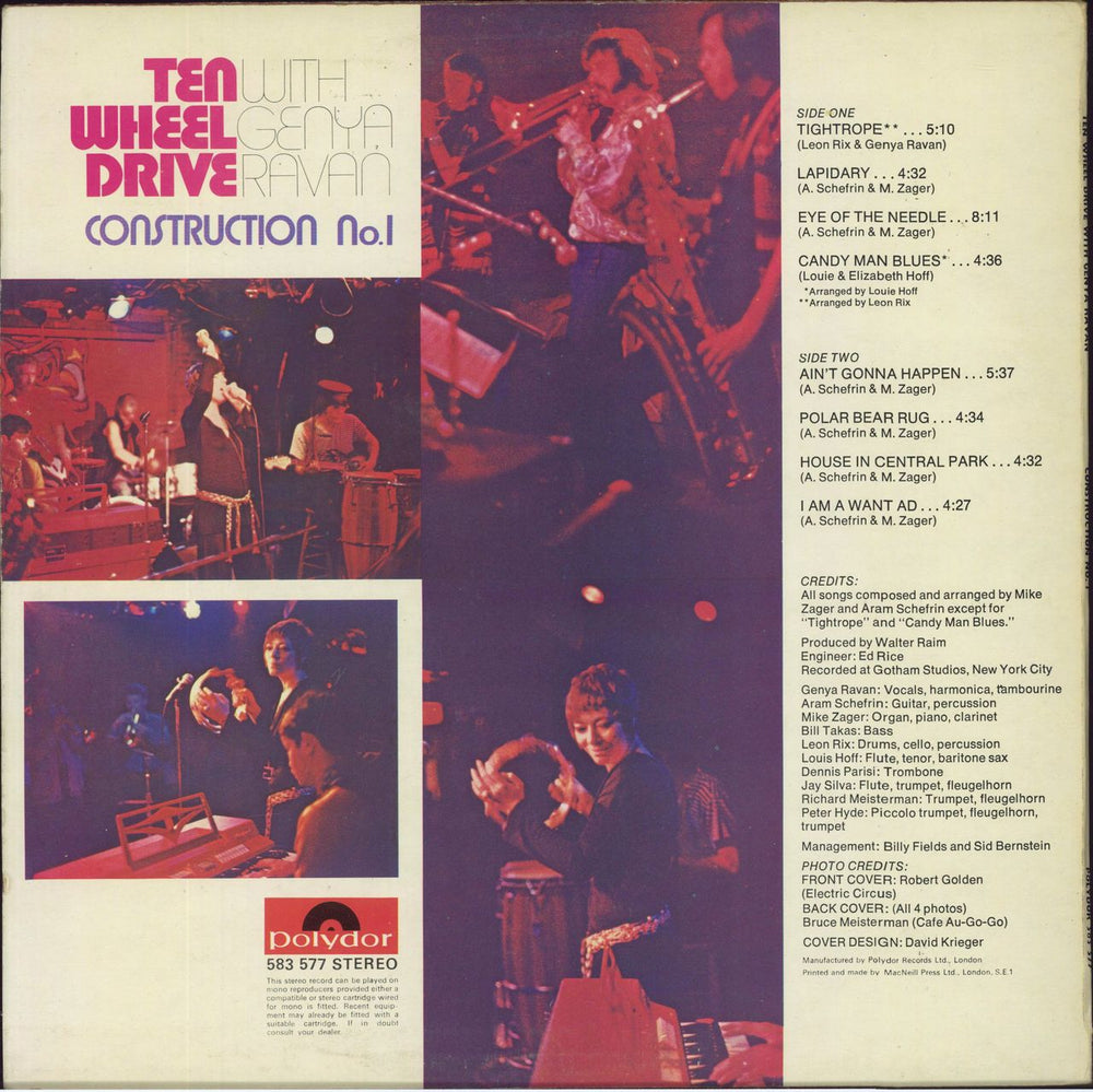 Ten Wheel Drive Construction No. 1 UK vinyl LP album (LP record)