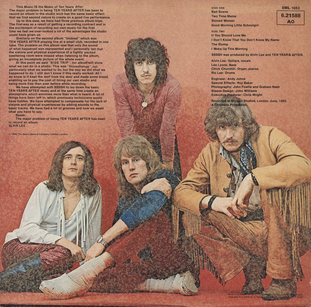 Ten Years After Ssssh! 2nd German vinyl LP album (LP record)