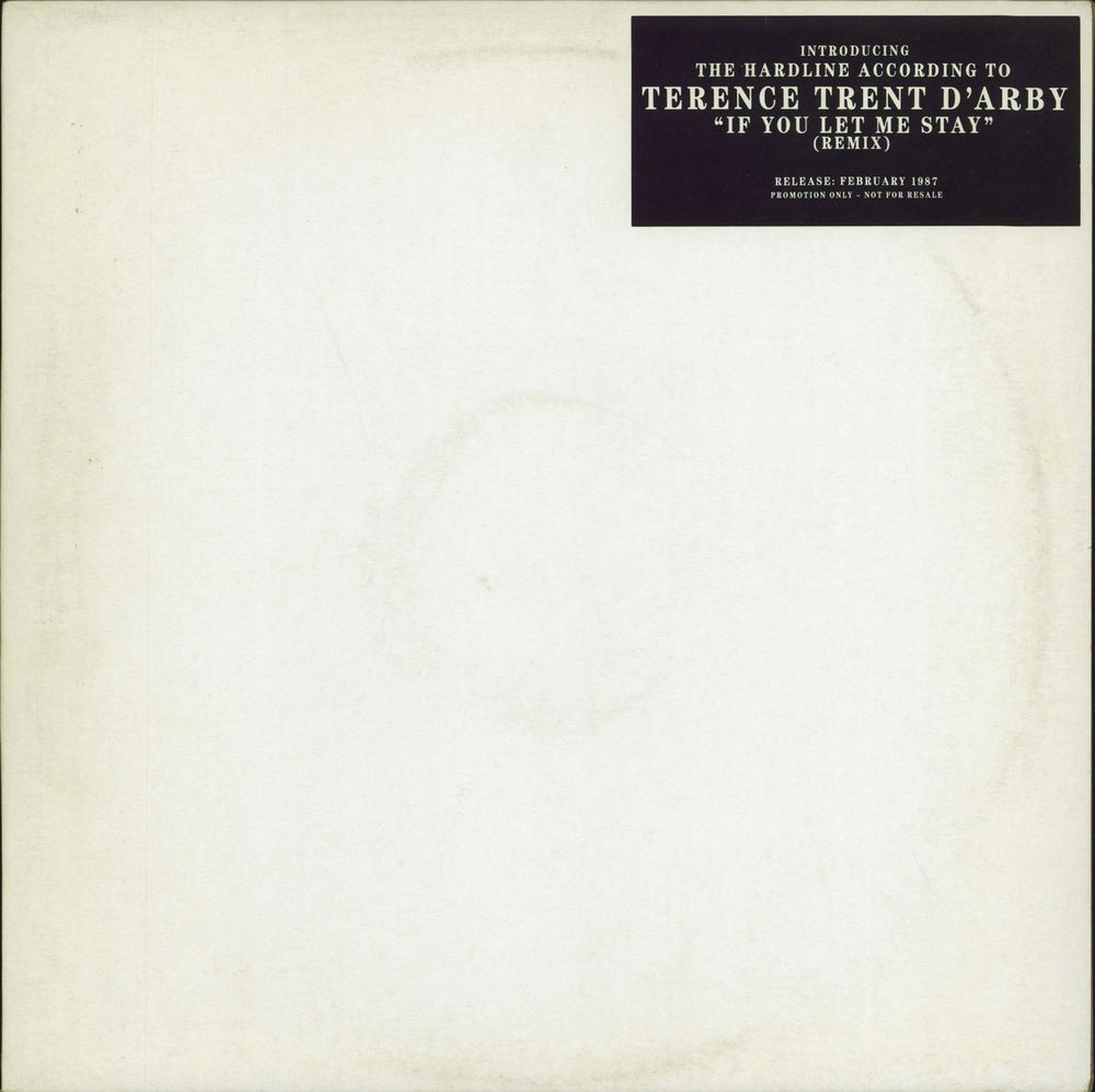 Terence Trent D'Arby If You Let Me Stay - White Label UK 12" vinyl single (12 inch record / Maxi-single) XPR1330