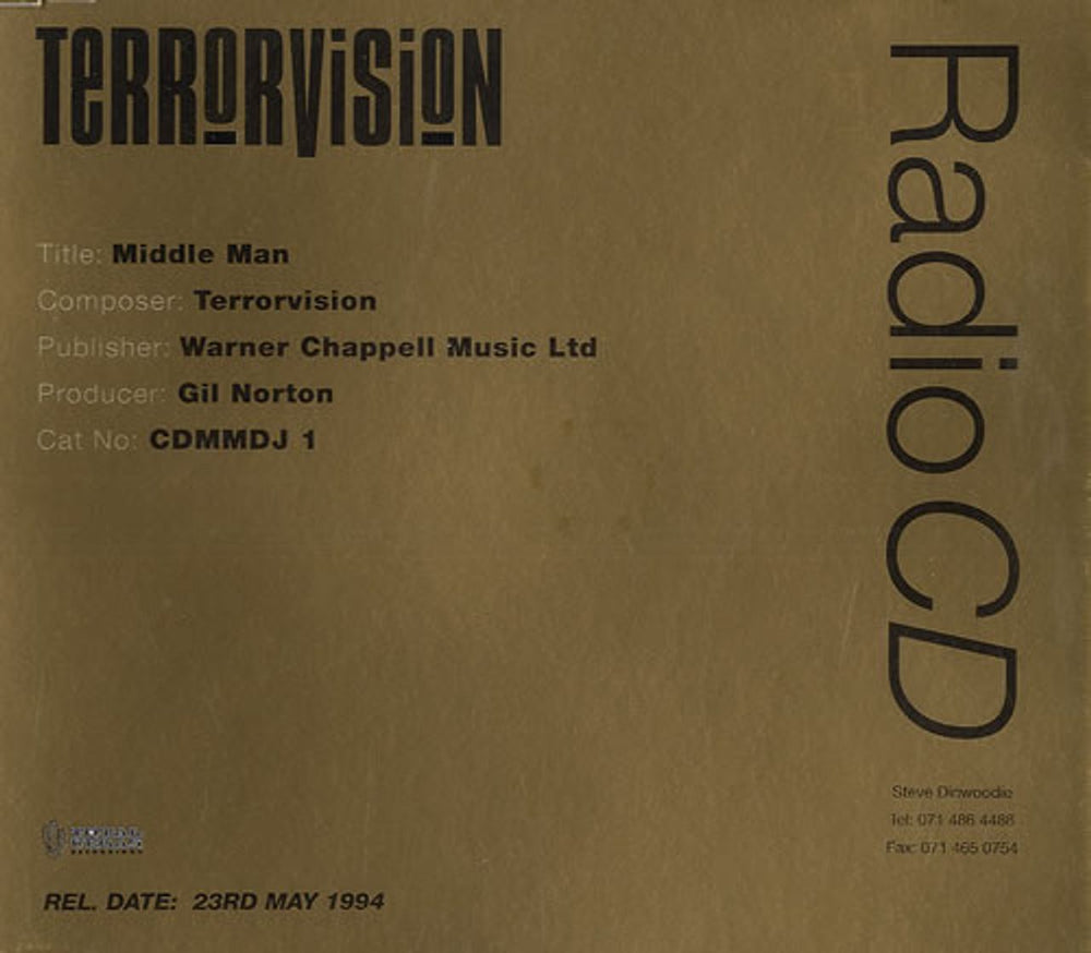 Terrorvision Middle Man UK Promo CD single (CD5 / 5") CDMMDJ1